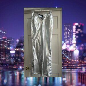 March Move Sale! Like New Size 6 Silver Vinyl Pants